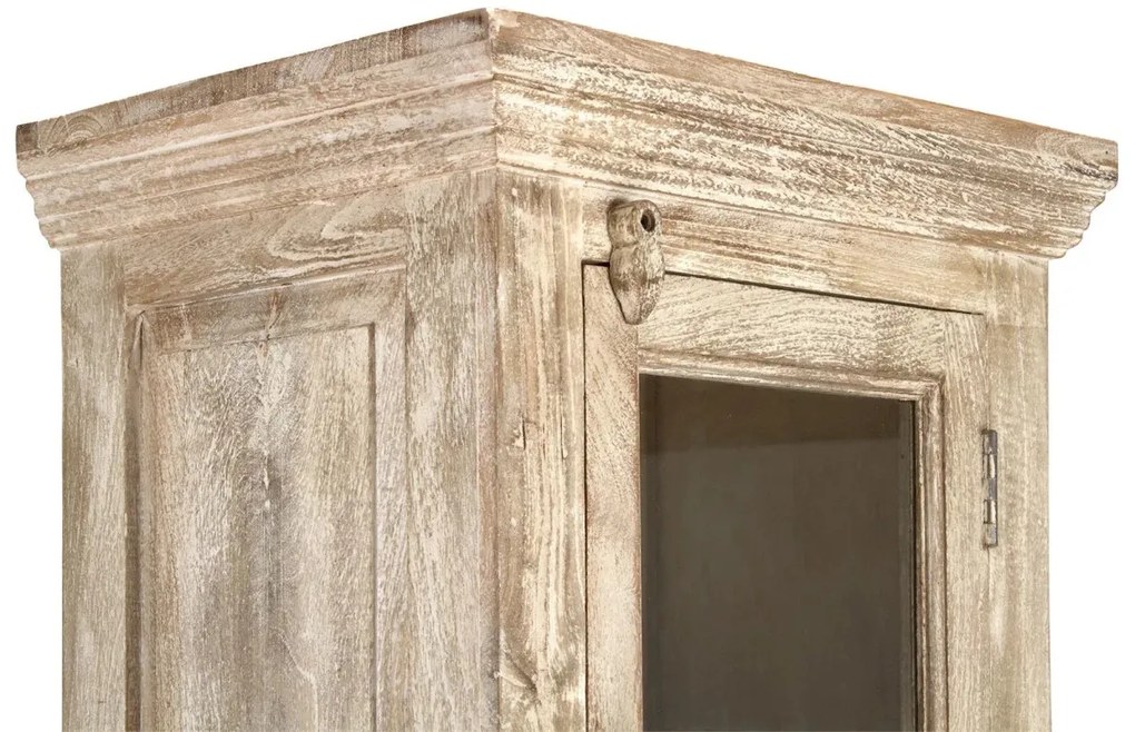 furniture-nabytek.cz - Masivní koupelnová skříňka z mangového dřeva, lakovaná, přírodní – 50×40×185 cm