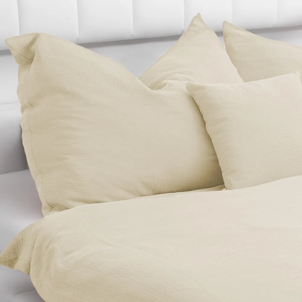 Biante Detské mušelínové posteľné obliečky do postieľky Nature MSN-080 Krémové Do postieľky 100x135 a 40x60 cm