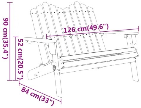 vidaXL Adirondack Záhradná lavička 126 cm masívne akáciové drevo-