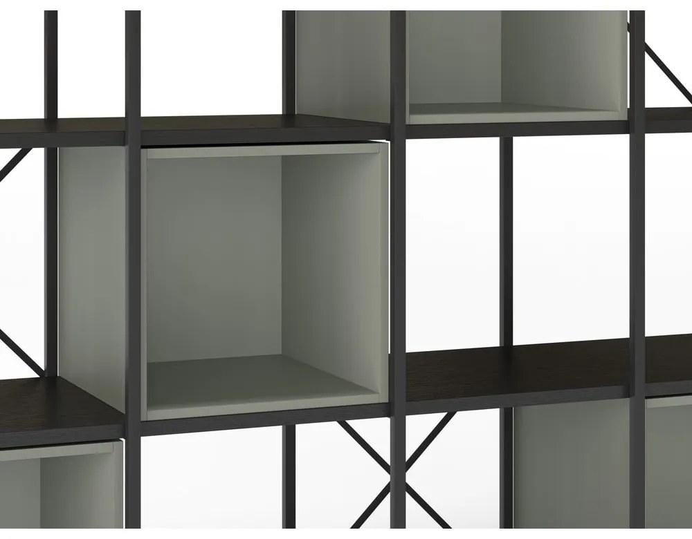 Zeleno-čierna knižnica 140x179 cm Anya – Marckeric