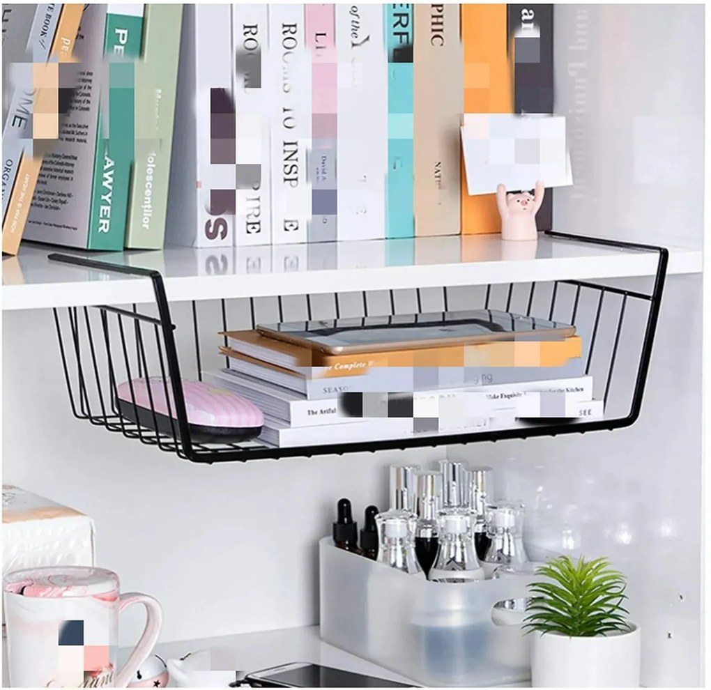 Zeller Present Prídavný závesný kôš pod policu, čierny UNDER, 41x26x15 cm