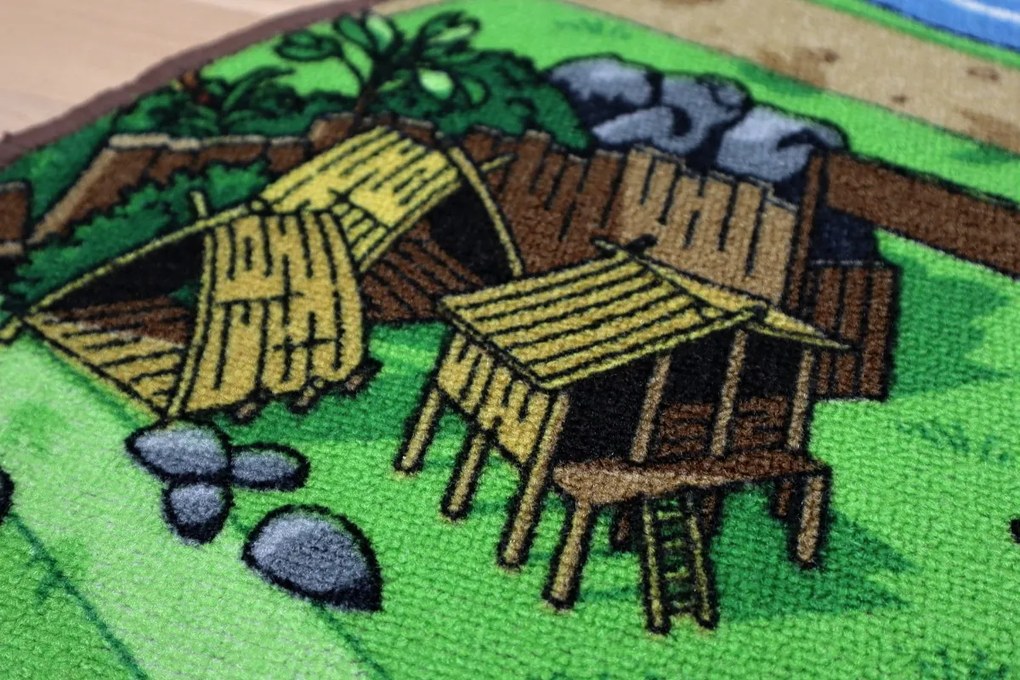 Vopi, Detský kusový koberec Dino štvorec, 150x150, viacfarebná, detská izba