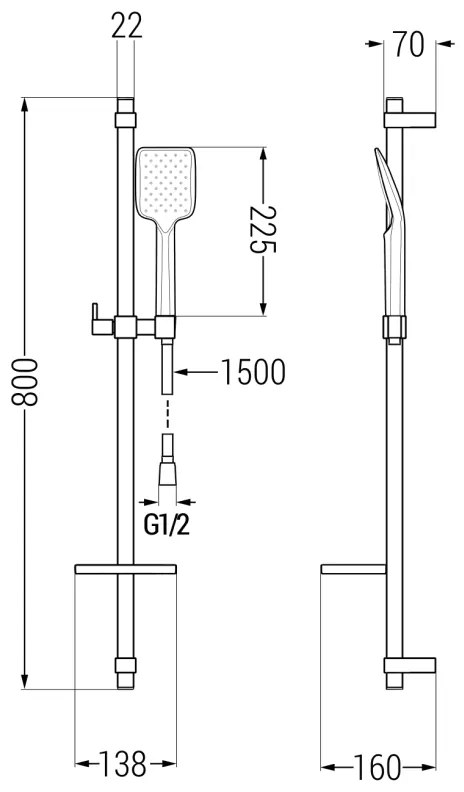 Mexen Royo sprchová sada DQ62, biely - 72204DQ62-20