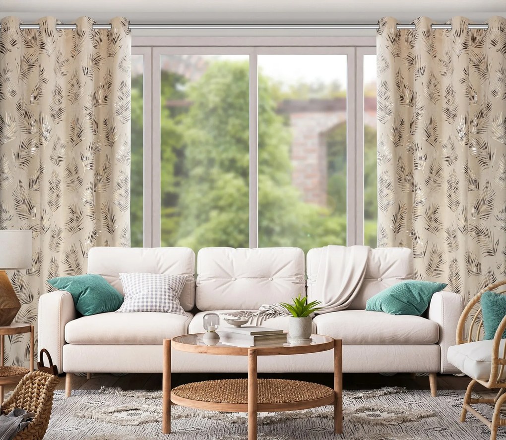 ZATEMŇOVACÍ ZÁVES NA KRÚŽKOCH GLORIA 140X250 CM VZOROVANÁ