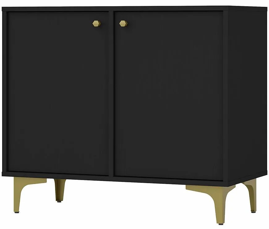 Komoda Tokyo 1  2F čierny grafit 812