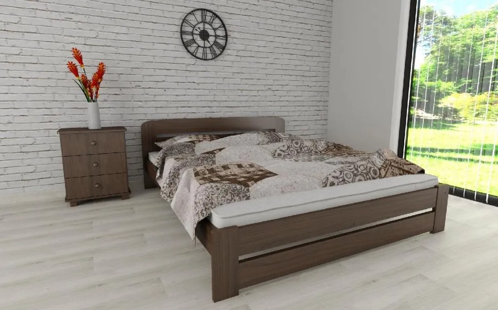 ComfortMatrace Posteľ z masívu borovice LILI+rošt ZADARMO 120x200 cm Rozměr: 120x200 cm, Barva: orech
