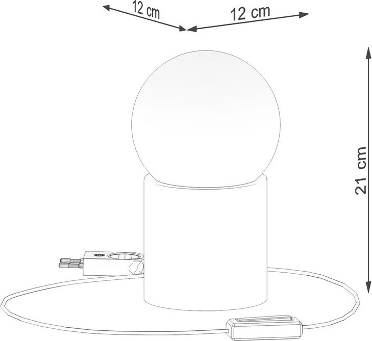Biela/v prírodnej farbe stolová lampa so skleneným tienidlom (výška 21 cm) Surtur – Sollux