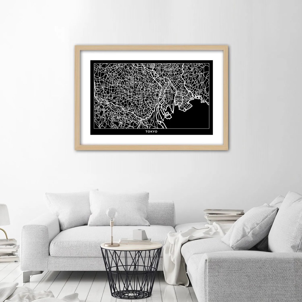 Gario Plagát Plán mesta Tokio Farba rámu: Bez rámu, Rozmery: 100 x 70 cm