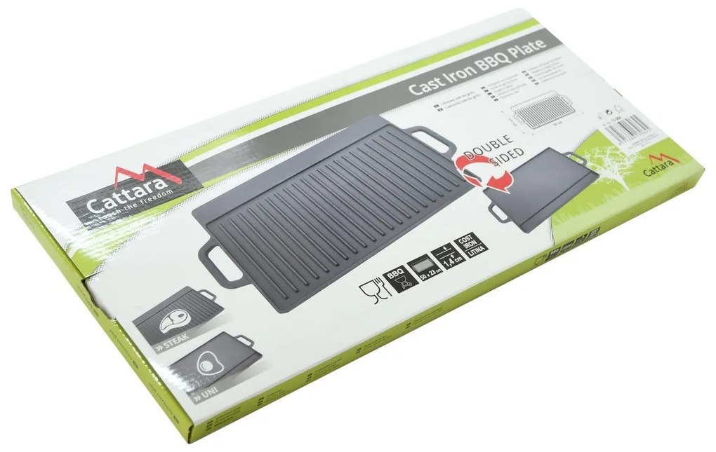 Cattara 13064 Grilovací plát s držadlami Liatina, 50 x 23 cm