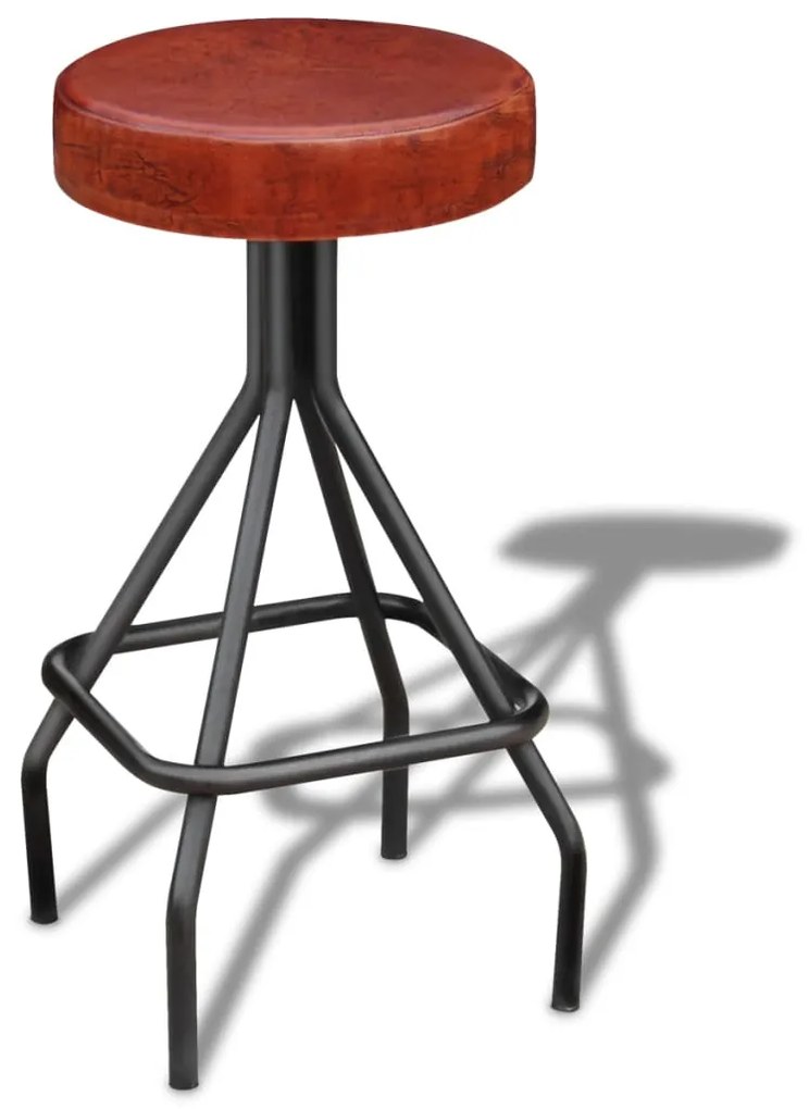 vidaXL Barová stolička z pravej kože, hnedo-čierna