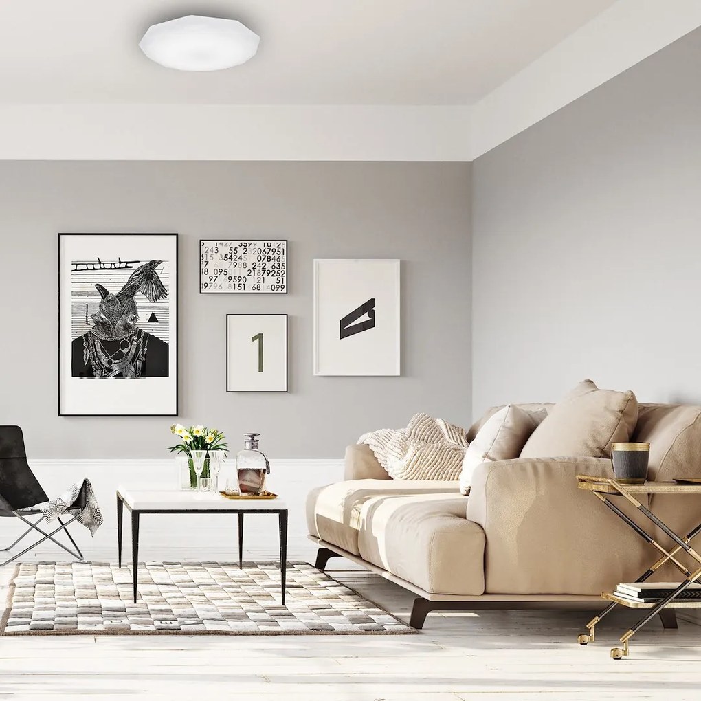 Stropné LED svietidlo Hex, 1x LED 16w, 4000k, (fi 36 cm), w