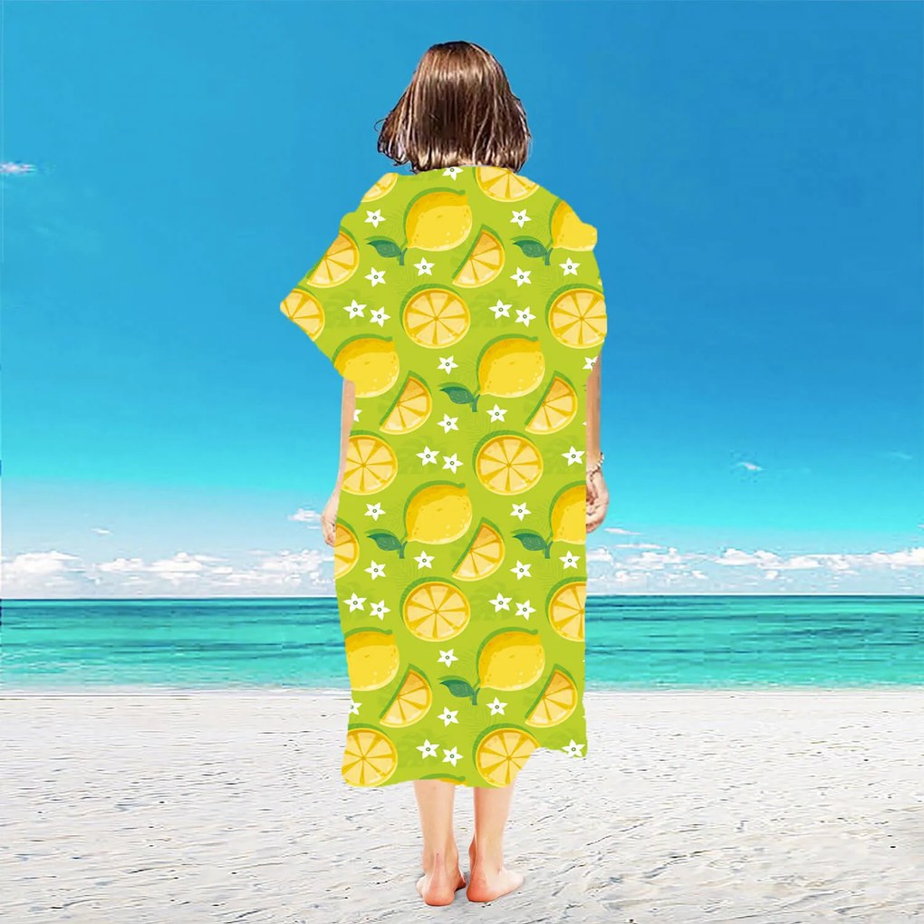 Plážové pončo LEMONS zelené 80x145 cm
