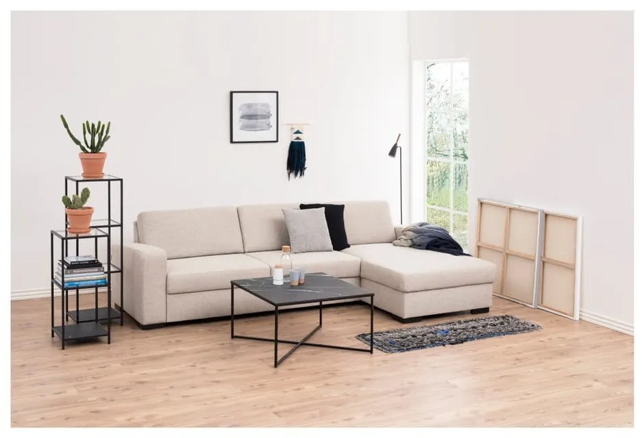 Čierny sklenený regál 35x120 cm Seaford – Actona