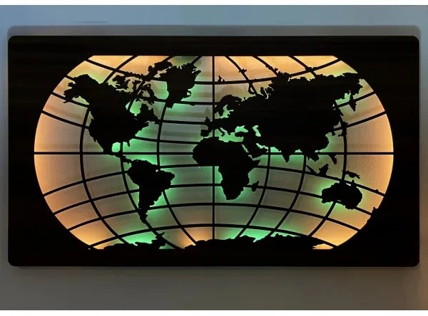 Li-Go 4709/DUB2 - LED RGBW nástenná dekorácia LED/24W/230V 125x74 cm dubová + diaľkový ovládač