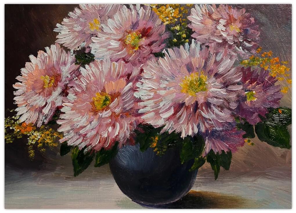 Obraz - Olejomaľba, Kvety vo váze (70x50 cm)