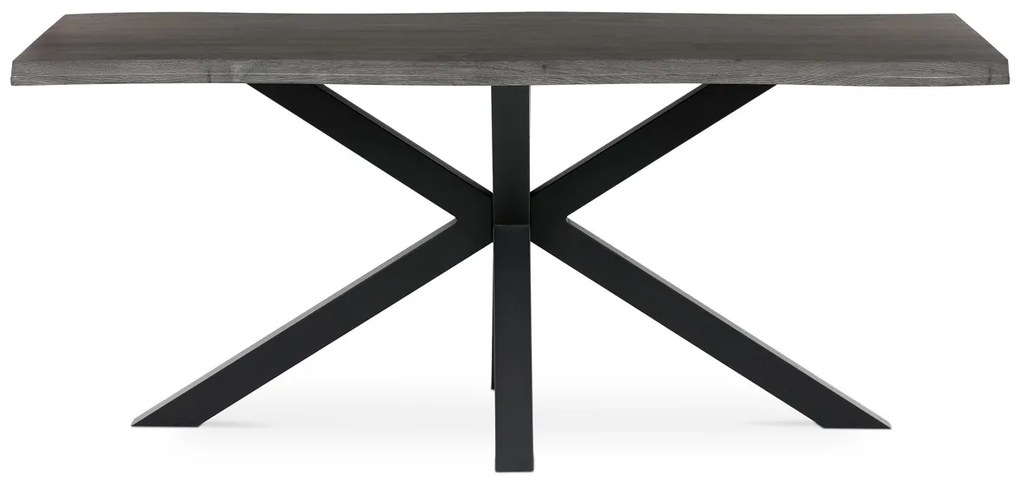 Autronic - Stůl jídelní, 180x90x75 cm, MDF deska, dekor šedý dub, kovová noha ve tvaru hvězdy, černý lak - HT-F4618 GREY AKCE