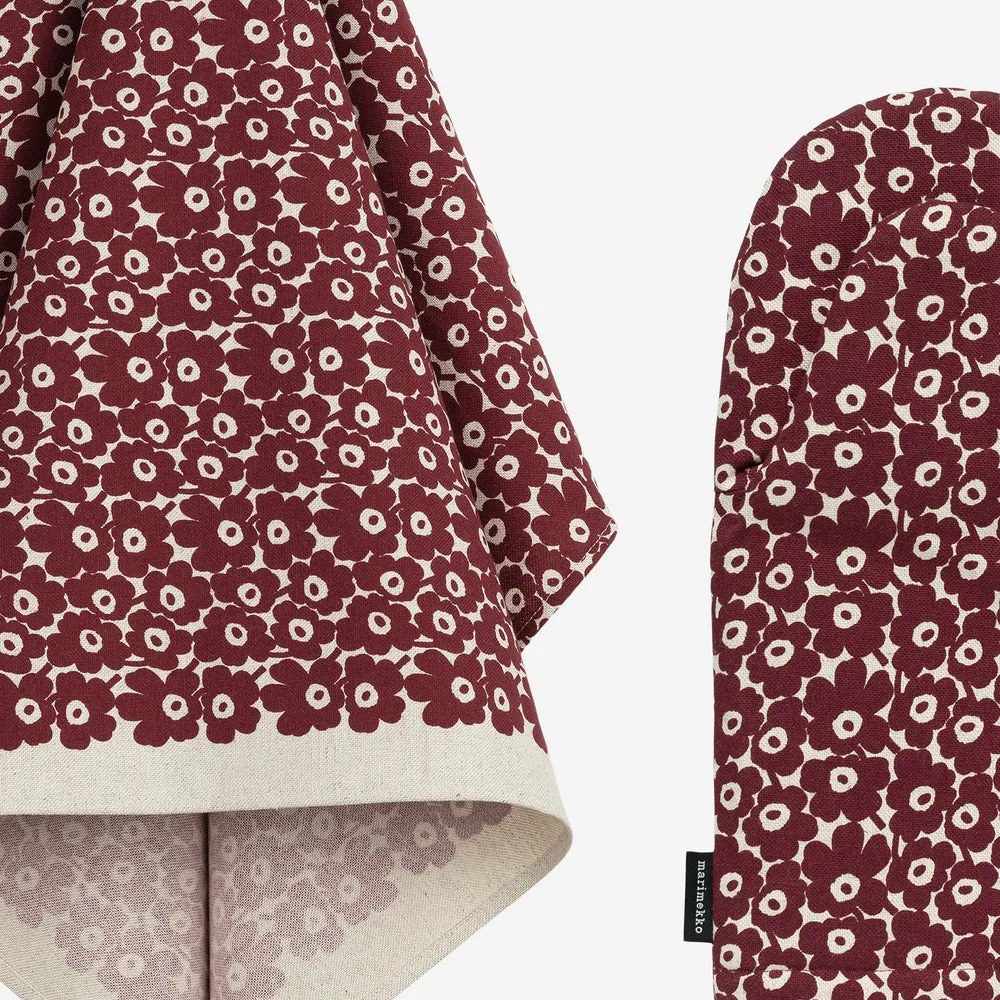 Marimekko Kuchynská darčeková sada Pieni Unikko čierna 3ks