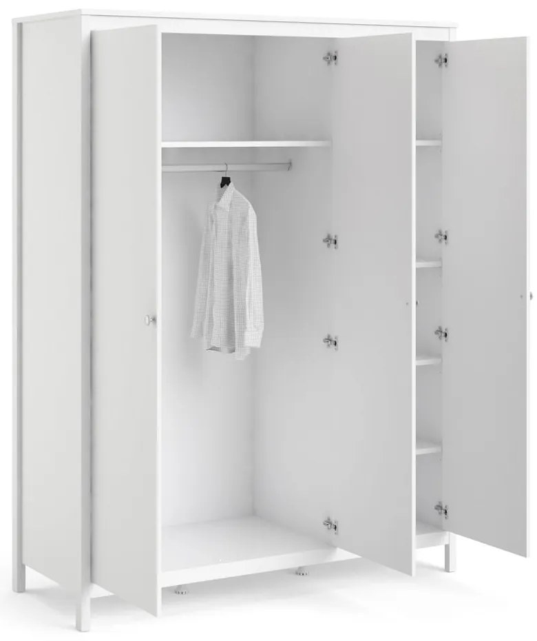 Biela šatníková skriňa 150x199 cm Madrid – Tvilum