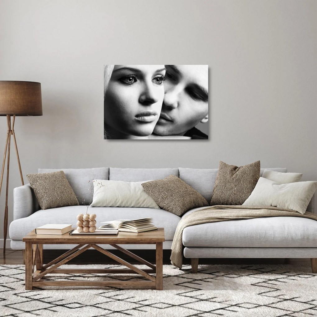 Sklenený obraz - Portrét páru (70x50 cm)