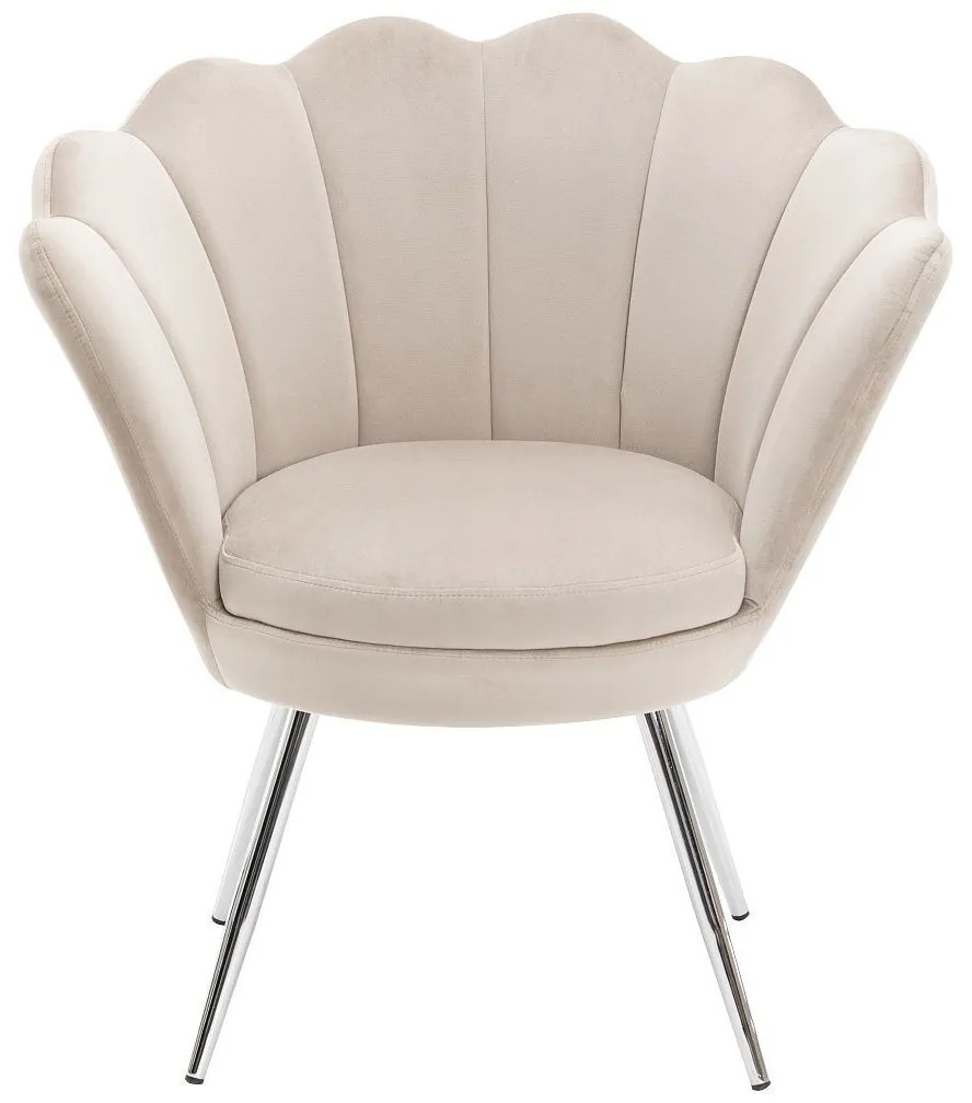 LuxuryForm DESIGN Kreslo FREY VELUR so striebornými nohami - latte
