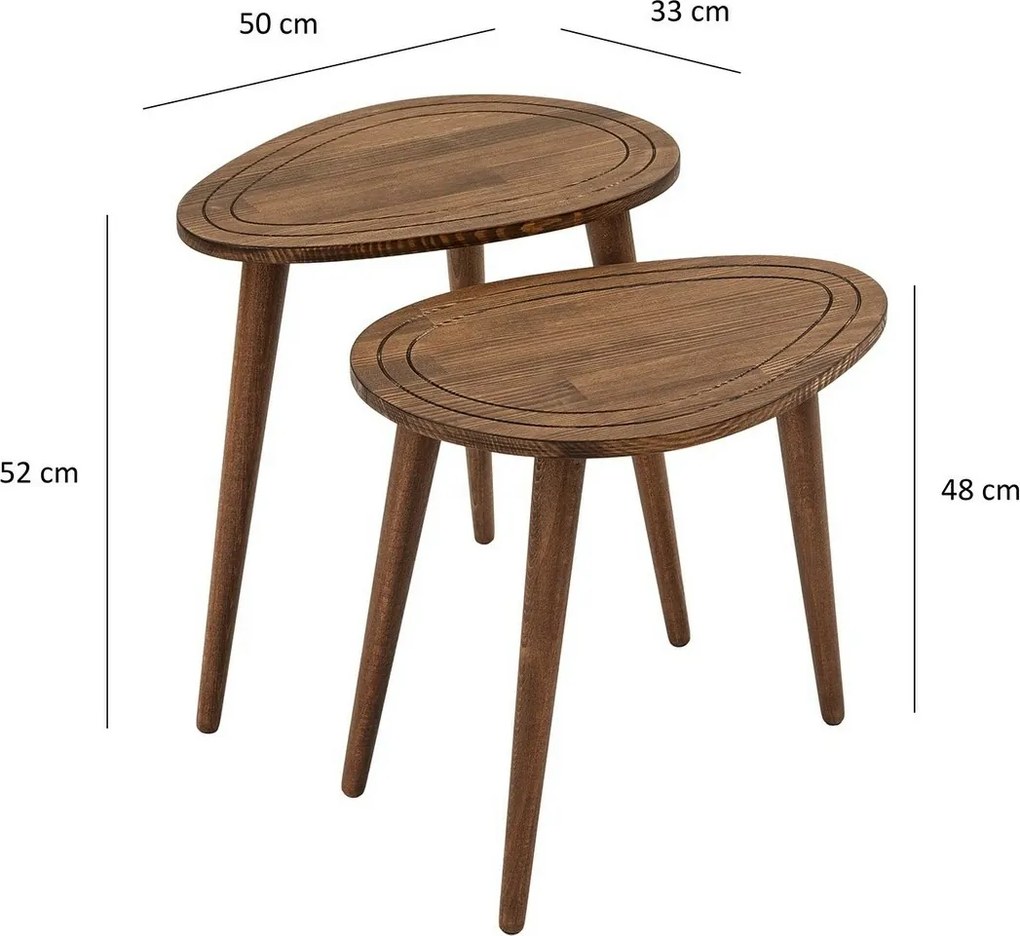 Súprava odkladacích stolíkov Sweet Walnut, 2 ks