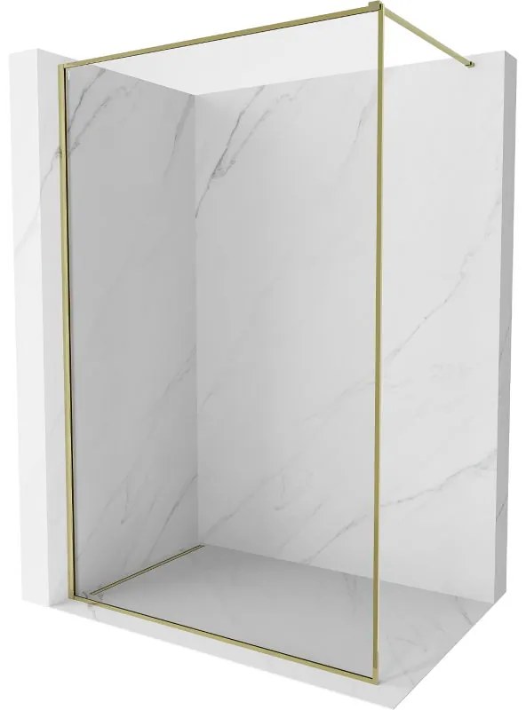 Mexen, Mexen Kioto-XF sprchová stena s rámom 60 x 202 cm, transparentná 10 mm, zlatá - 800-060-104-50-00-X