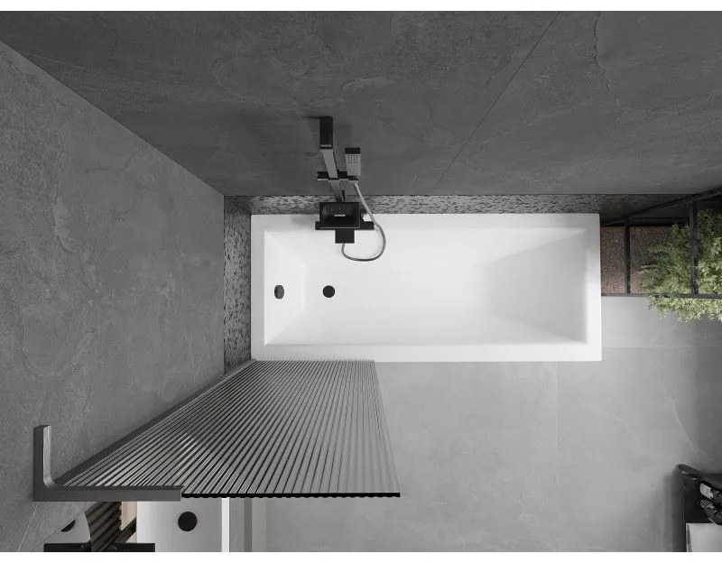 Mexen Next L, 1-krídlová vaňová zástena 60 x 150 cm, 6mm sklo s rebrovým vzorom, grafitový profil, 895-060-000-03-09-66