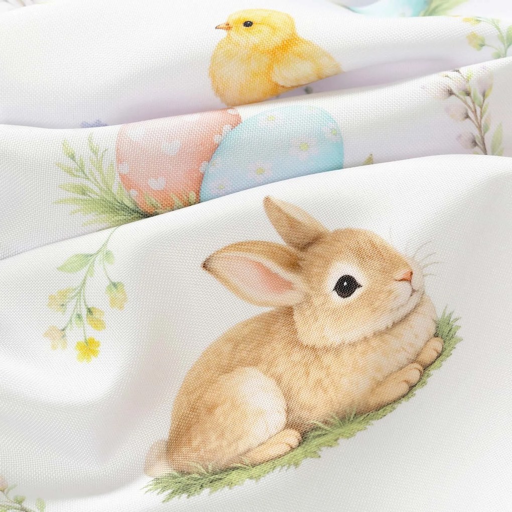 Goldea veľkonočná teflónová látka na obrusy - veselá veľká noc 160 cm