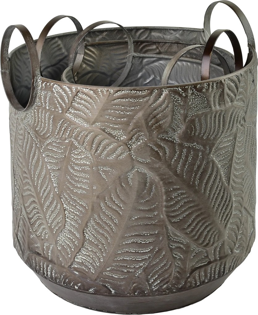 Sada 3 ks květináčů MARINA IX hnědá