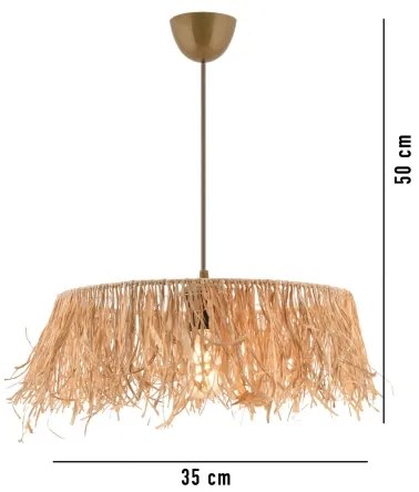 Závesná lampa MARISKA na kábli 1xE27/40W/230V ráfia