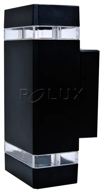 PLX Vonkajšie nástenné LED osvetlenie OSHAWA, 2xGU10, 50W, hranaté, čierne