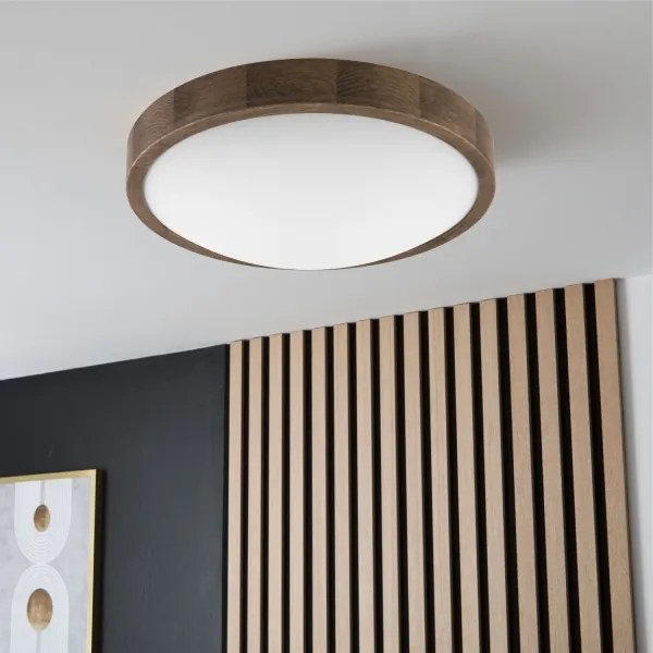 BRILAGI - LED stropné svietidlo CARVALHO SLIM 2xE27/15W/230V, dub/orech, priemer 37 cm