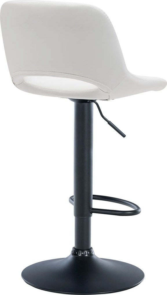 Barová stolička Camden - koženka, čierny rám - Biela