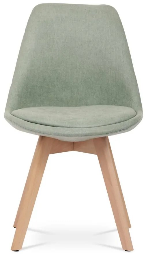 Autronic - Židle jídelní CT-751 GRN2, zelená látka, nohy bukové dřevo