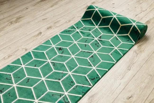 Behúň EMERALD exkluzívny 1014 glamour, styl kocka zelený/zlatý