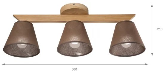 Brilagi - LED  Prisadený luster ANTHONY 3xE14/40W/230V dub/hnedá