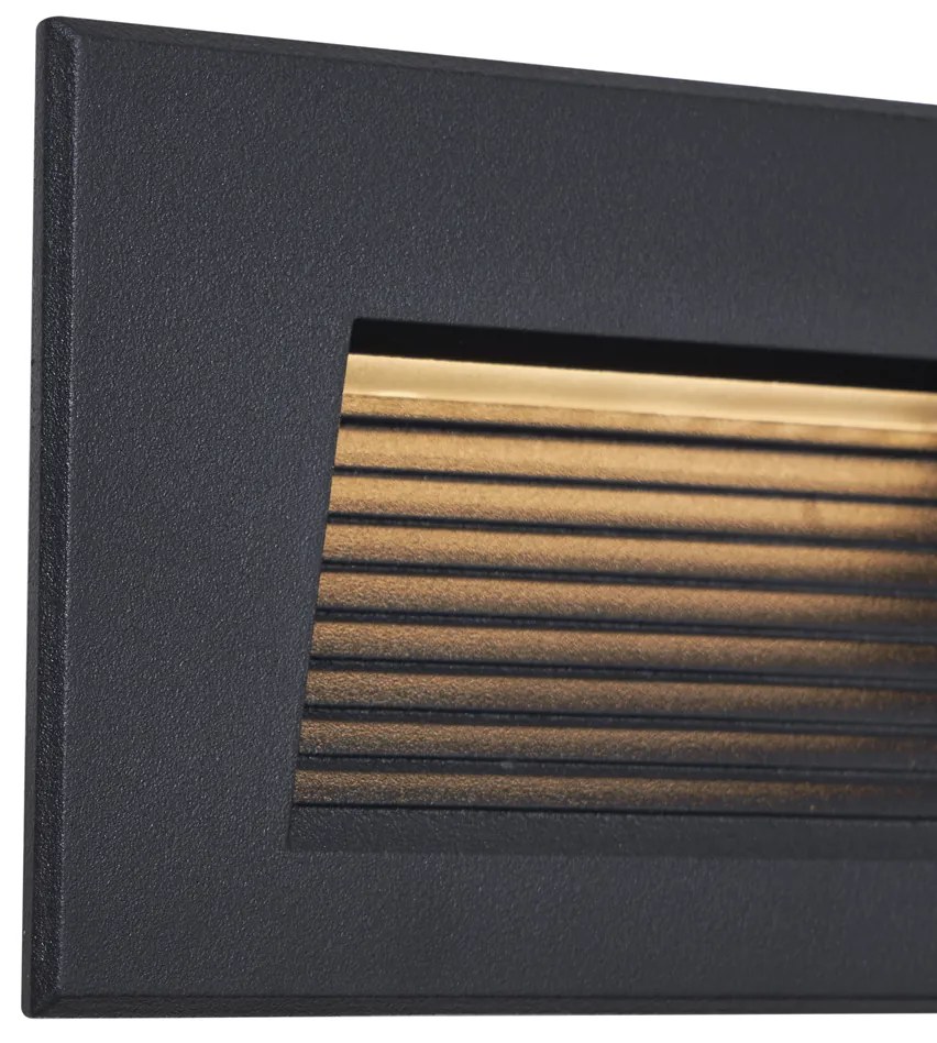 Moderné zapustené nástenné svietidlo čierne 11,5 cm vrátane LED IP65 - Trem