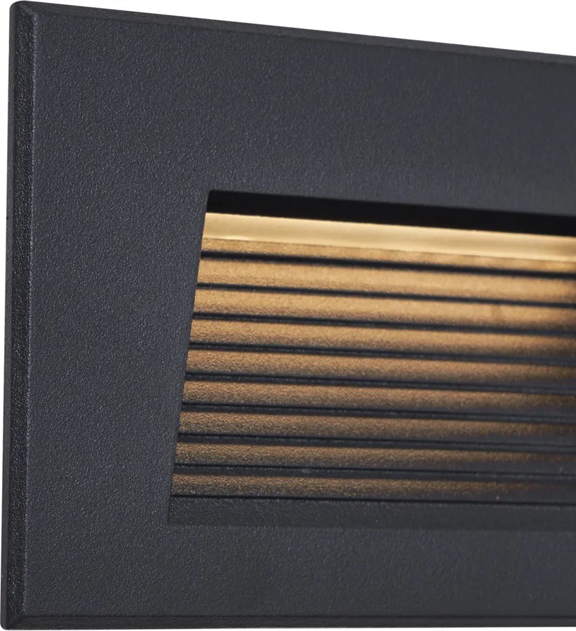 Sada 6 moderných zapustených nástenných svietidiel čierna 11,5 cm vrátane LED IP65 - Trem