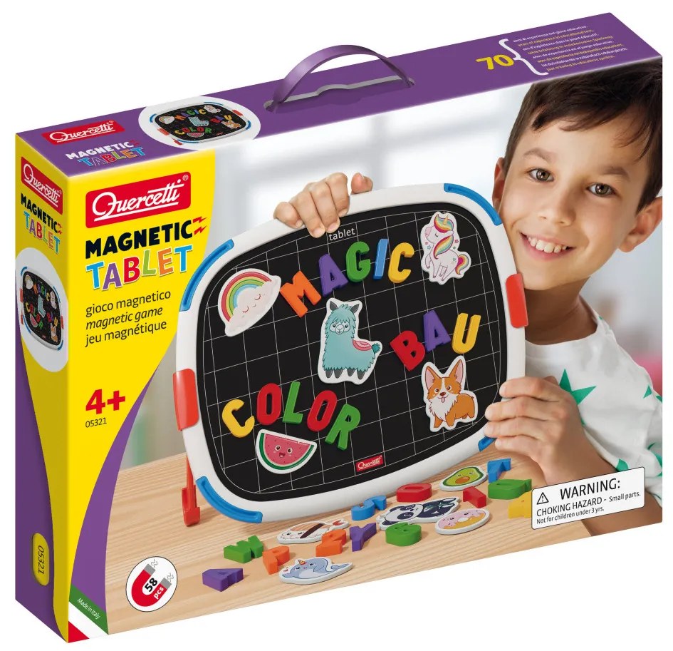 Obojstranná magnetická tabuľa s písmenami - 58 ks magnetov