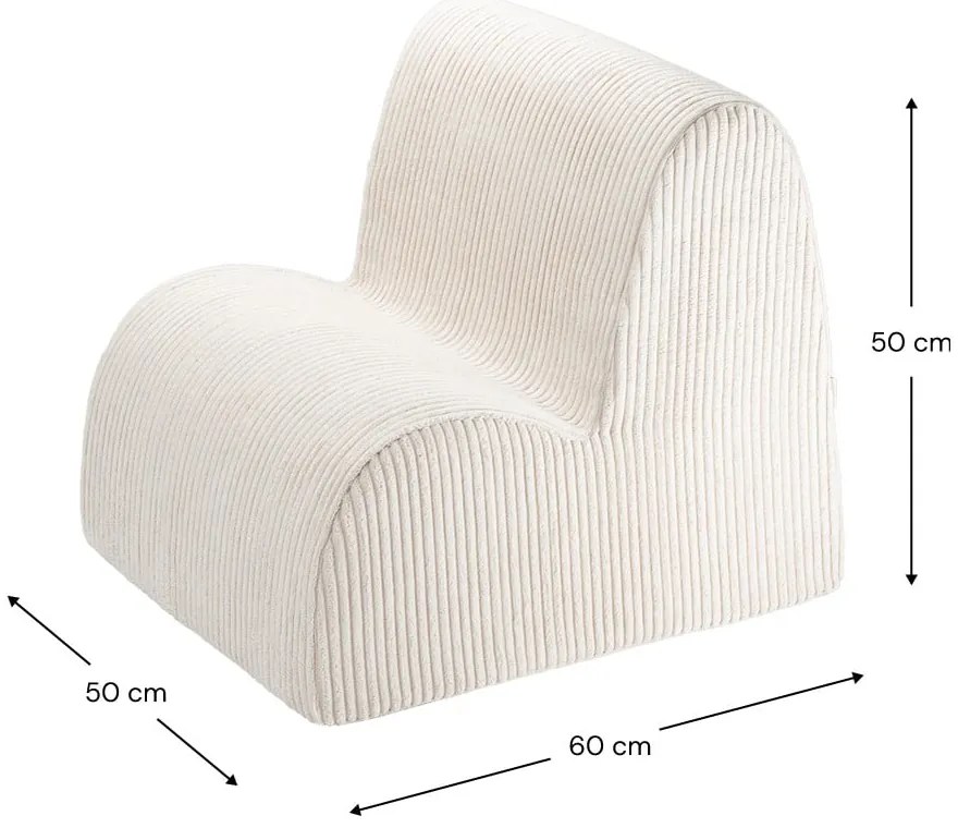 Krémové menčestrové detské kresielko Cloud – Wigiwama