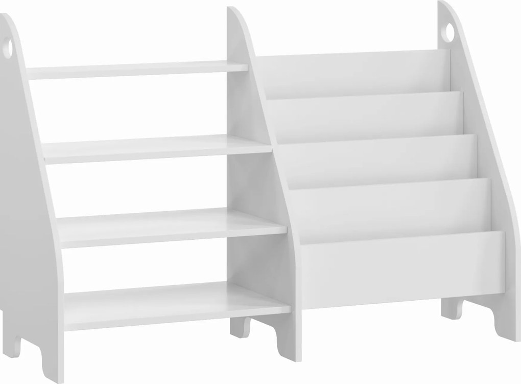 Wooden Toys Montessori regál pre deti Knižnica na knihy Organizér 2 v 1