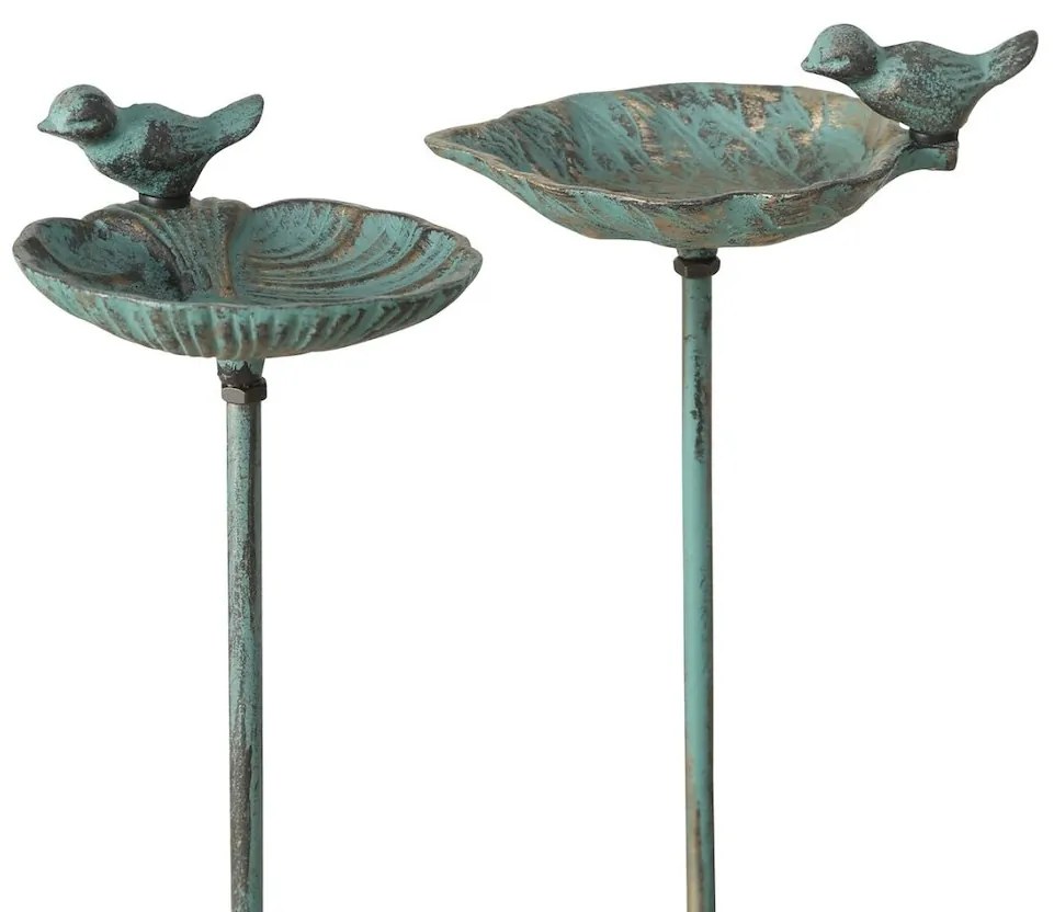 Zapichovacie napájadlo pre vtáky Karla Leaf, 98x20x14 cm, liatina, zelená