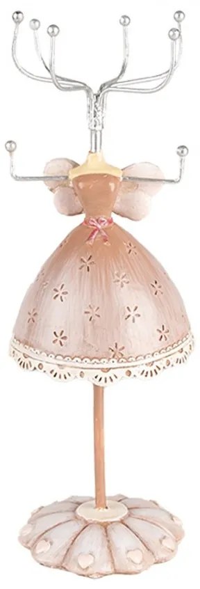 Béžový stojanček na šperky šaty princeznej - Ø 7*19 cm