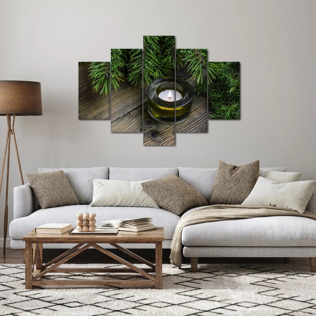 Obraz - vianočná sviečka (150x105 cm)