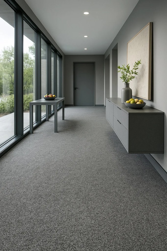 Condor Carpets, Koberec metráž Extreme 73, na mieru, šíře 4m, šedá, ab (mriežka), chodba / predsieň
