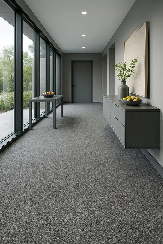 Koberec metráž Extreme 73, na mieru, šíře 4m, šedá, ab (mriežka), chodba / predsieň, Condor Carpets