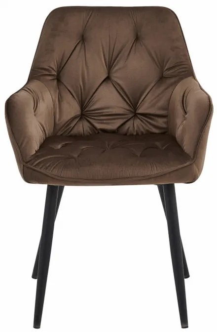 Set dvoch jedálenských stoličiek JORK zamatové, hnedé (čierne nohy) 2 ks