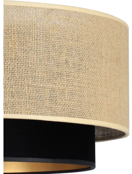 Stropné svietidlo SARTA 1xE27/60W/230V pr. 45 cm čierna/juta