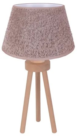 Duolla - Stolná lampa BOUCLE 1xE27/15W/230V pr. 28 cm hnedá/drevo