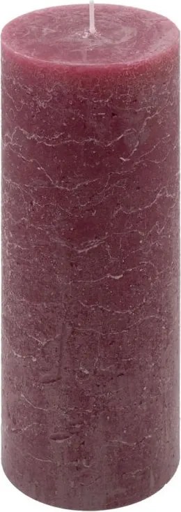 Bordó parafínová sviečka rustikálna 20 cm, 90 h, sada 6 ks